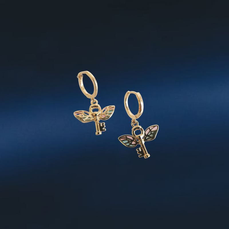 Fairy Tale Key Earring Gold Plated