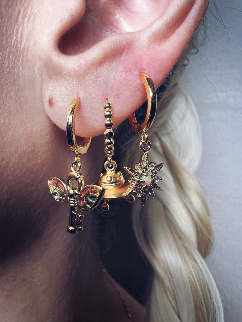 UFOs Earring Gold Plated