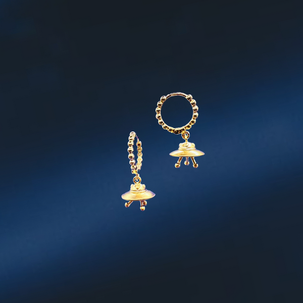 UFOs Earring Gold Plated